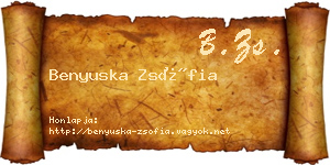 Benyuska Zsófia névjegykártya