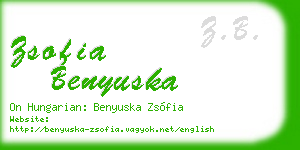 zsofia benyuska business card